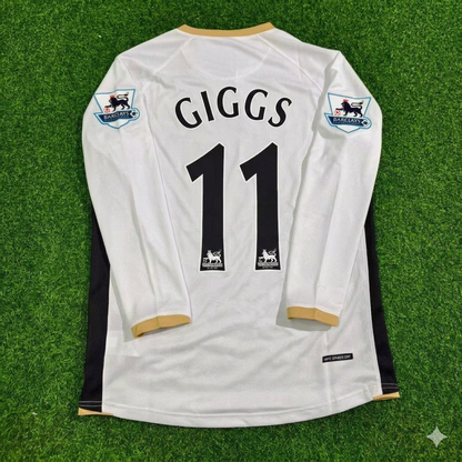 Ryan Giggs #11 Manchester United 2006-2007 White Retro Long Sleeve Football Jersey
