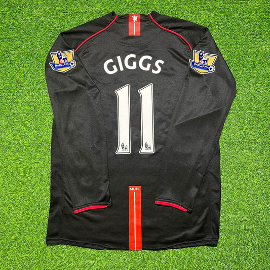 Ryan Giggs 2007-2008 Manchester United Black Retro Jersey Trikot Camiseta Maillot