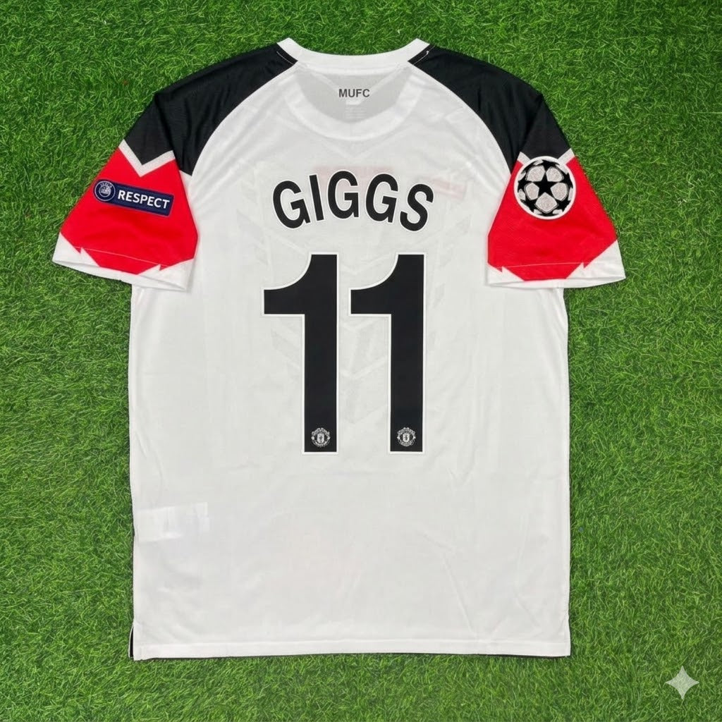 Ryan Giggs #11 Manchester United 2011 Champions League Final White Football Jersey