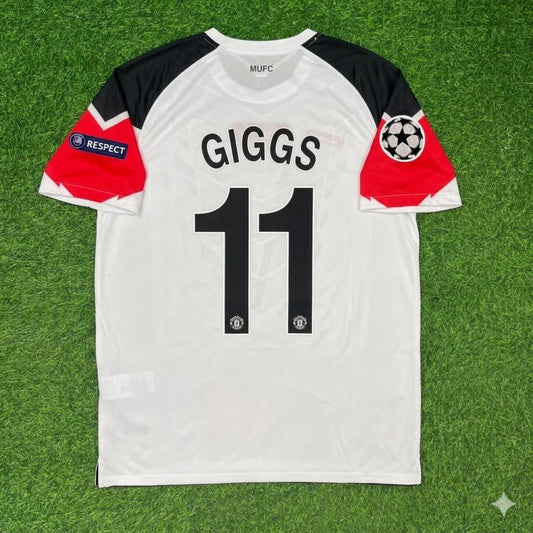 Ryan Giggs #11 Manchester United 2011 Champions League Final White Football Jersey