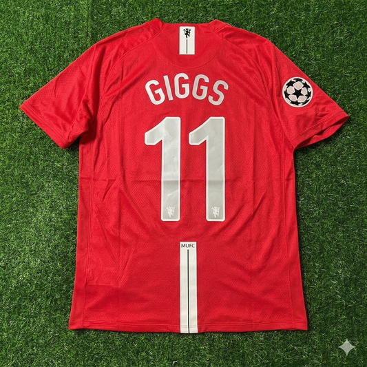 Ryan Giggs Manchester United Champions League Final Moscow 2008 Retro Red Football Shirt