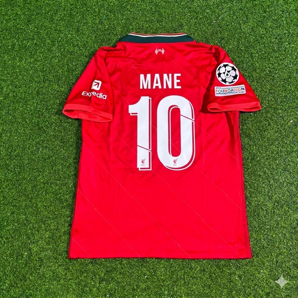 Sadio Mane #10 Liverpool 2022 Champions League Final Home Retro Football Jersey