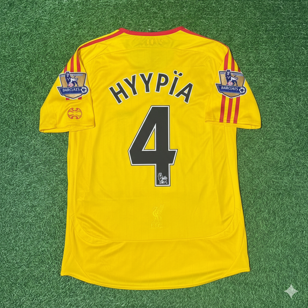 Sami Hyypiä Liverpool 2006/2007 Yellow Retro Football Jersey Kit