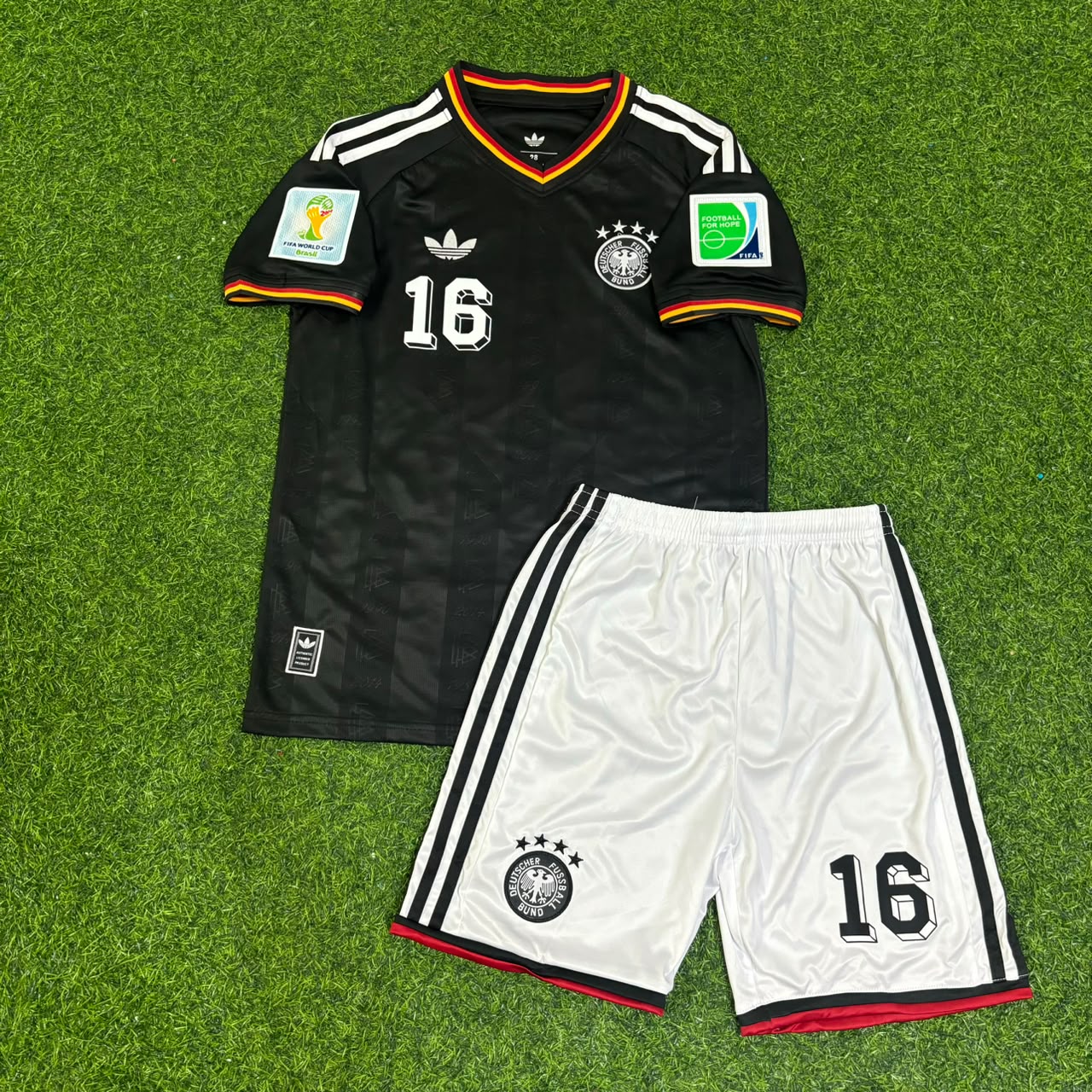 Sami Khedira Deutschland 2014 WM Sonderedition Schwarz Retro Fußballtrikot