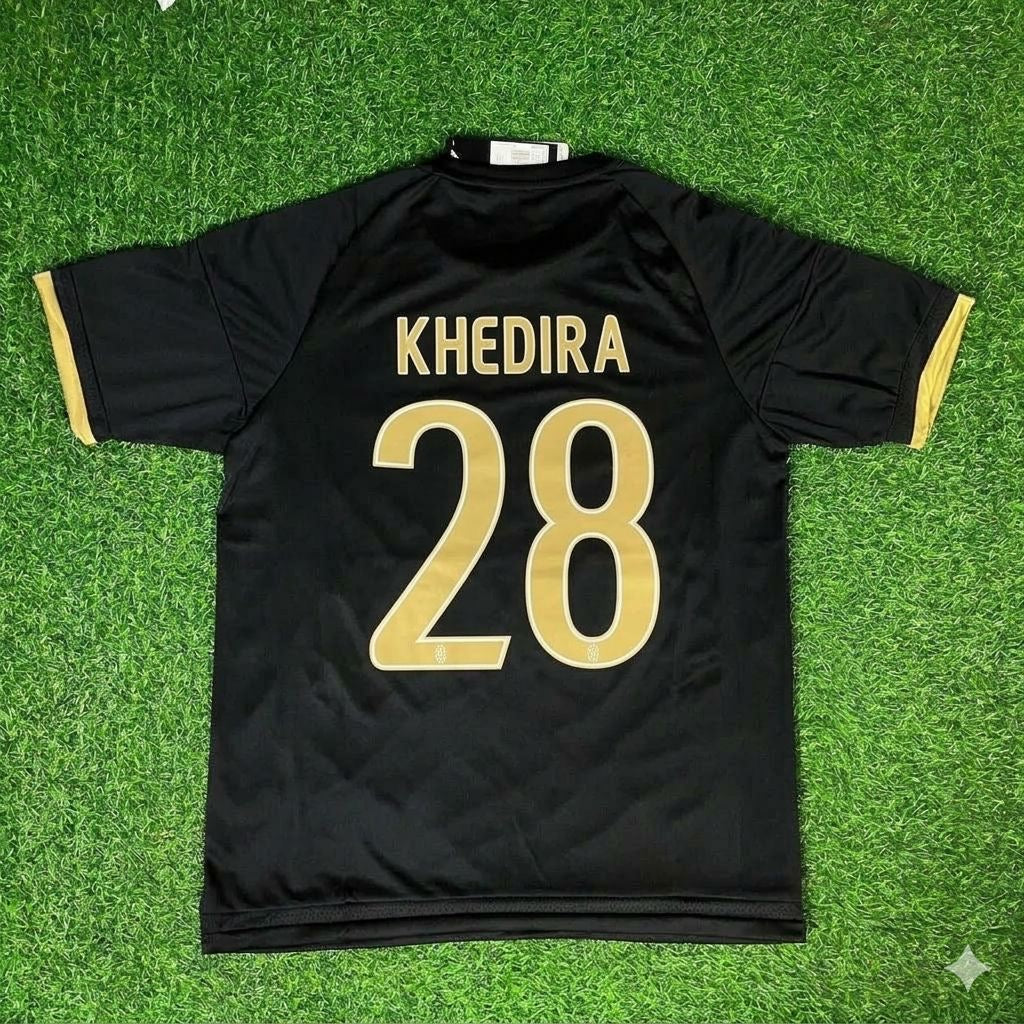 Sami Khedira 28- Juventus Retro Black Kit Jersey Trikot Maglia Soccer Shirt