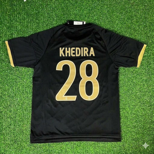 Sami Khedira 28- Juventus Retro Black Kit Jersey Trikot Maglia Soccer Shirt