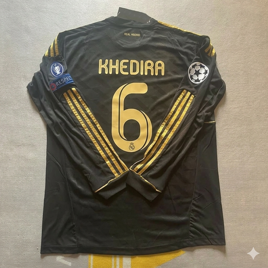 Sami Khedira 6-  Real  Madrid 2011-2012  Champions League Long Sleeve Jersey Soccer Shirt