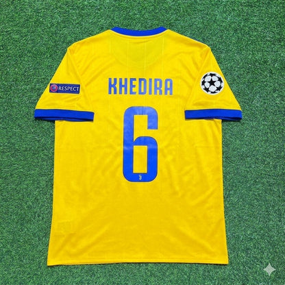 Sami Khedira Juventus 2017-2018 Yellow Retro Football Jersey