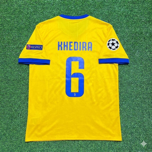 Sami Khedira Juventus 2017-2018 Yellow Retro Football Jersey