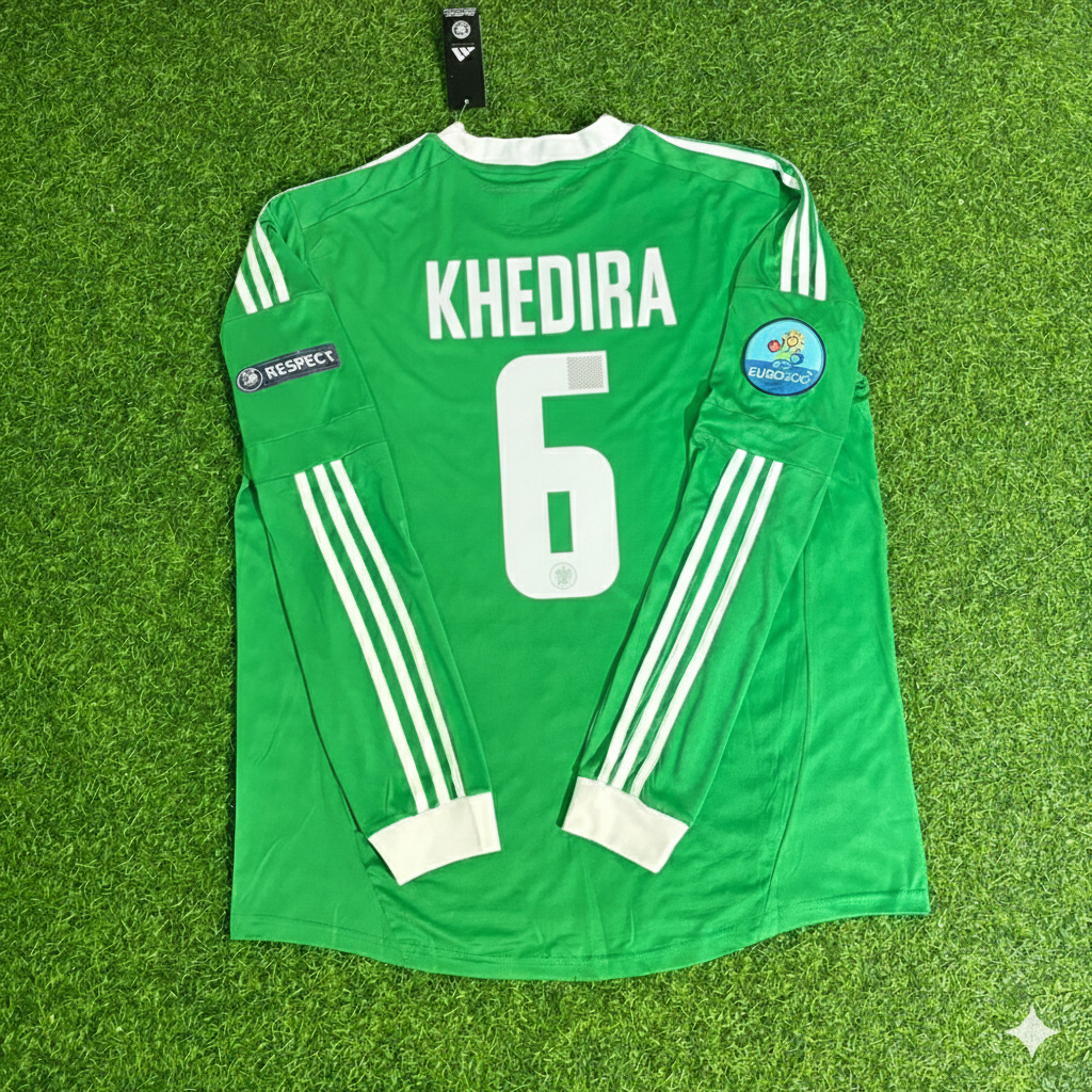 Sami Khedira Germany EURO 2012 Long Sleeve Green Retro Football Jersey
