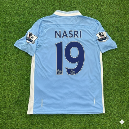 Samir Nasri 19 Manchester City 2011/12 Home Kit Blue Retro Jersey Trikot Jersey Maillot Soccer Shirt