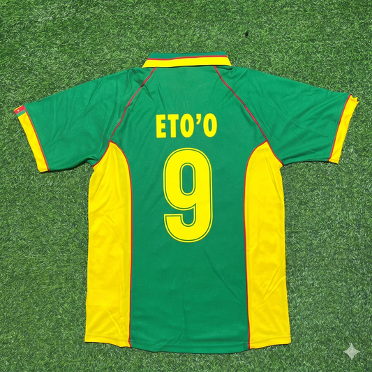Maillot de football rétro Samuel Eto'o Cameroun Coupe du Monde 1998