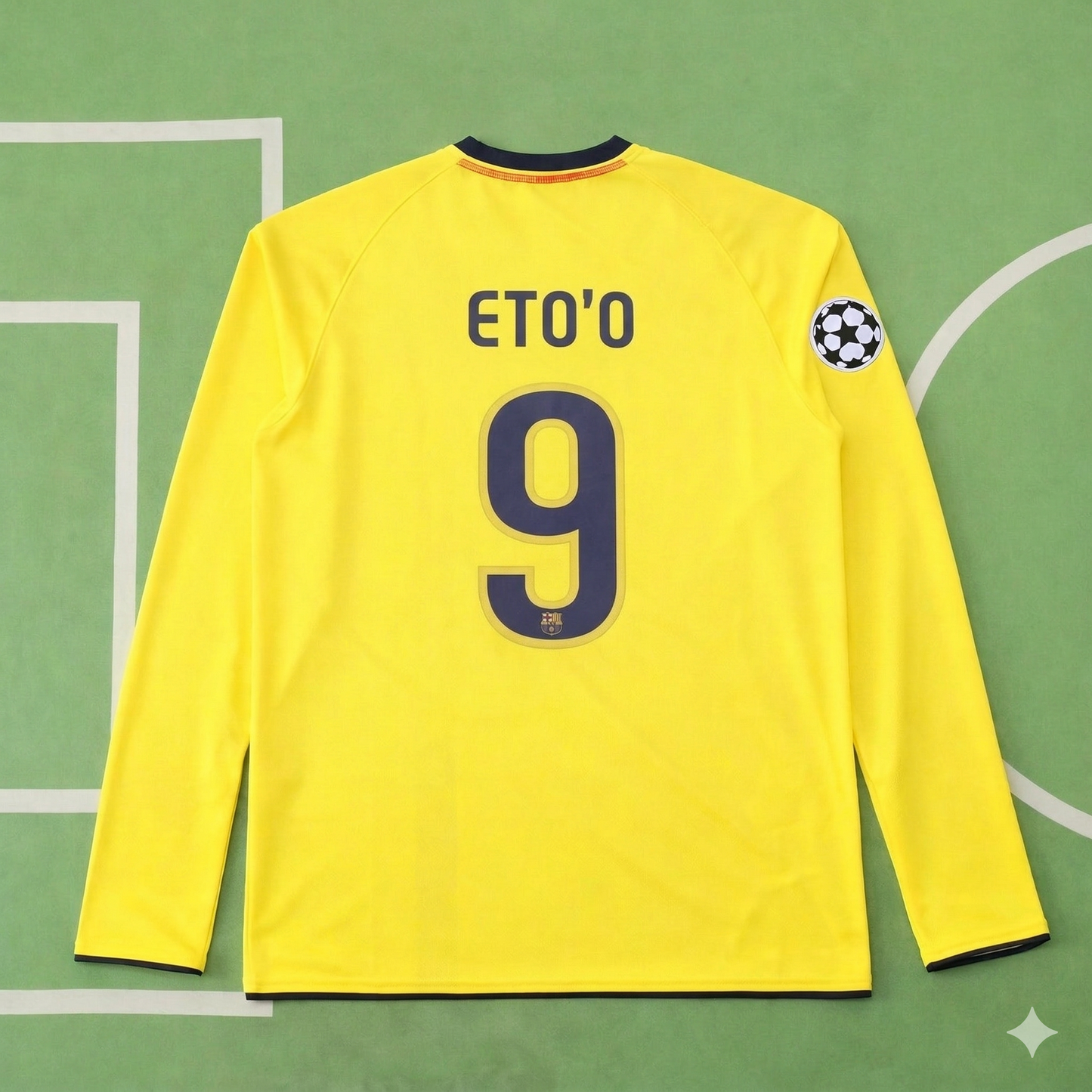 Samuel Eto'o FC Barcelona 08/09 Season Yellow Away Retro Jersey Trikot Soccer Shirt