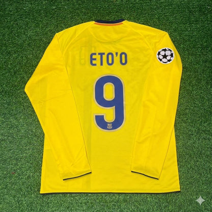 Samuel Eto'o FC Barcelona 08/09 Season Yellow Away Retro Jersey Trikot Soccer Shirt
