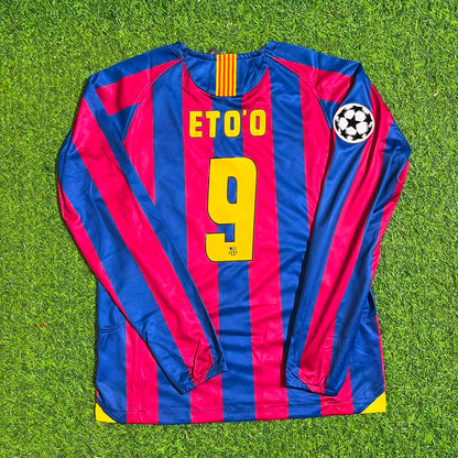 Samuel Eto'o Barcelona 2005-2006 Long Sleeve Kids Retro Football Jersey