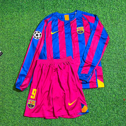 Samuel Eto'o Barcelona 2005-2006 Long Sleeve Kids Retro Football Jersey