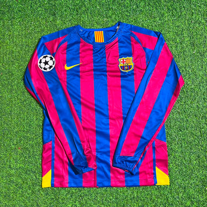 Samuel Eto'o Barcelona 2005-2006 Long Sleeve Kids Retro Football Jersey