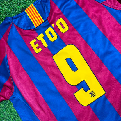 Samuel Eto'o Barcelona 2005-2006 Long Sleeve Kids Retro Football Jersey