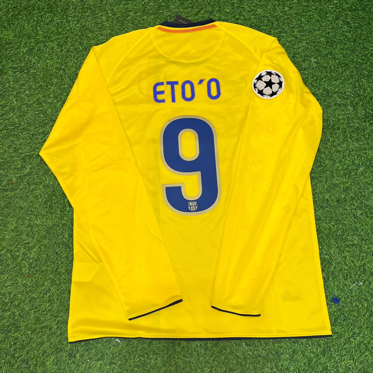 Samuel Eto'o FC Barcelona 08/09 Season Yellow Away Retro Jersey Trikot Soccer Shirt