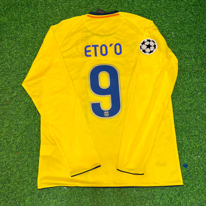 Samuel Eto'o FC Barcelona 08/09 Season Yellow Away Retro Jersey Trikot Soccer Shirt