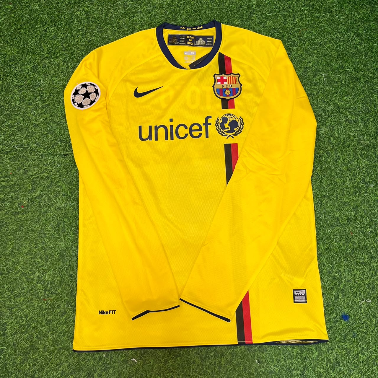 Samuel Eto'o FC Barcelona 08/09 Season Yellow Away Retro Jersey Trikot Soccer Shirt