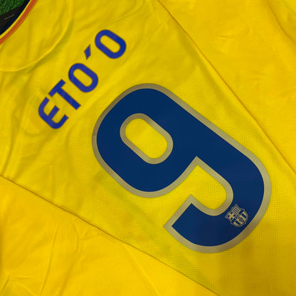 Samuel Eto'o FC Barcelona 08/09 Season Yellow Away Retro Jersey Trikot Soccer Shirt