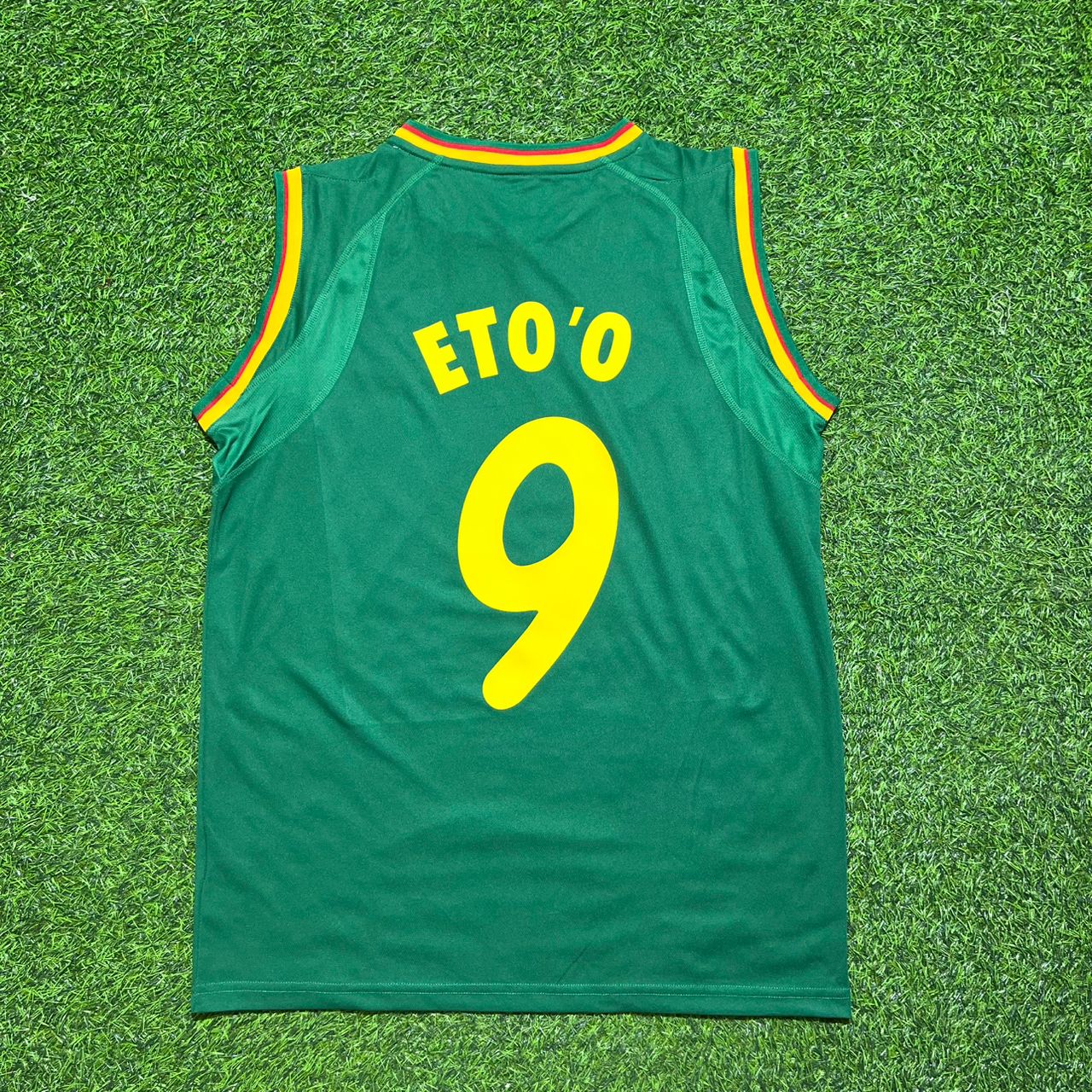 Samuel Eto'o #9 Kamerun 2002 AFCON Champion Ärmelloses Retro Trikot