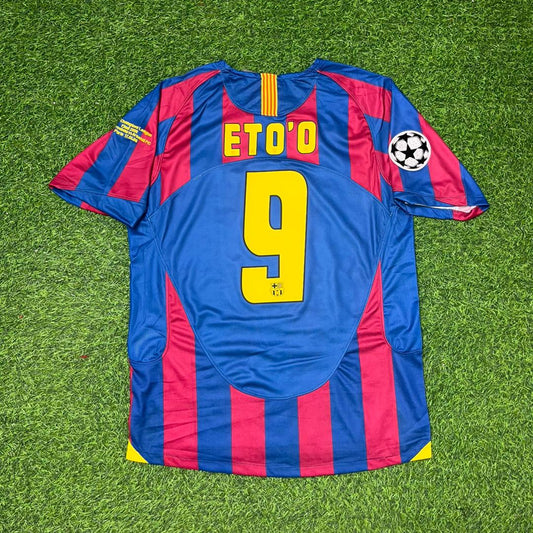 Samuel Eto'o Barcelone 2006 Final Retro Maillot de football à manches courtes