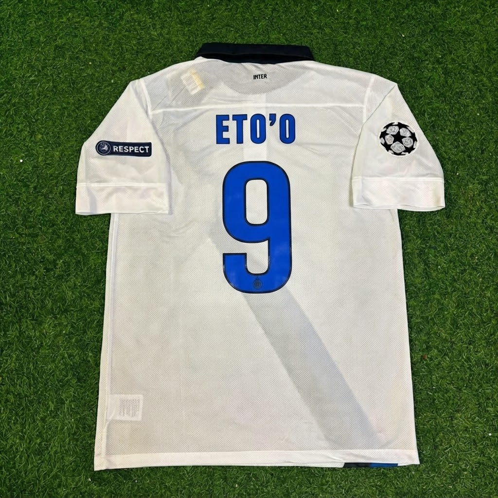 Samuel Eto’o #9 Inter 2011/2012 White Away Jersey Trikot Maillot Maglia Soccer Shirt