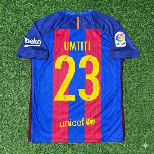 Samuel Umtiti #23 FC Barcelona 2016-2017 Home Retro Football Jersey