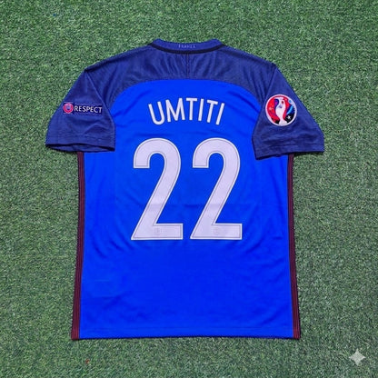 Samuel Umtiti #22 France Euro 2016 Home Retro Football Jersey
