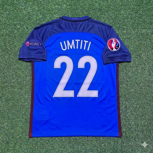Samuel Umtiti #22 Frankreich EM 2016 Heim Retro Fußballtrikot