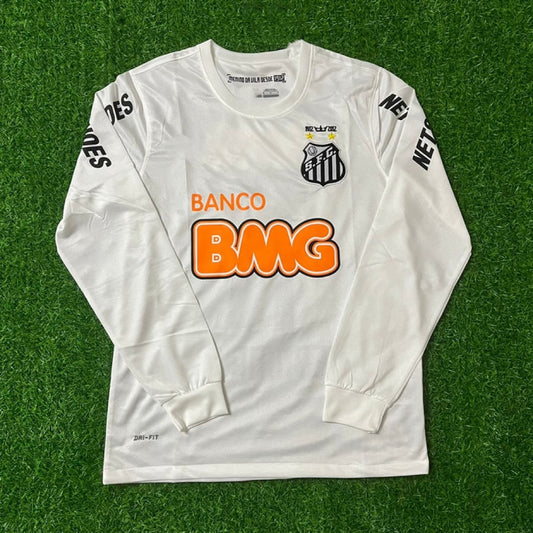 Santos FC White Retro Long Sleeve Football Jersey Trikot