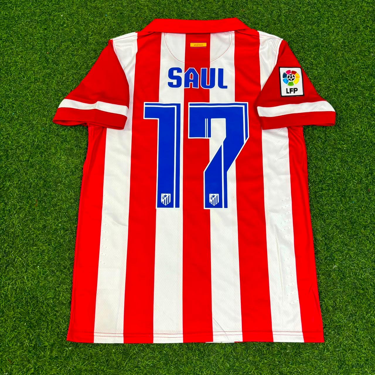 Saul Niguez 17 Atlético Madrid Home 2014/15 Retro Kit Trikot Jersey Maillot Soccer Shirt