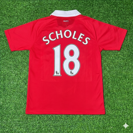 Paul Scholes Manchester United 2010/2011 Retro Home Football Jersey