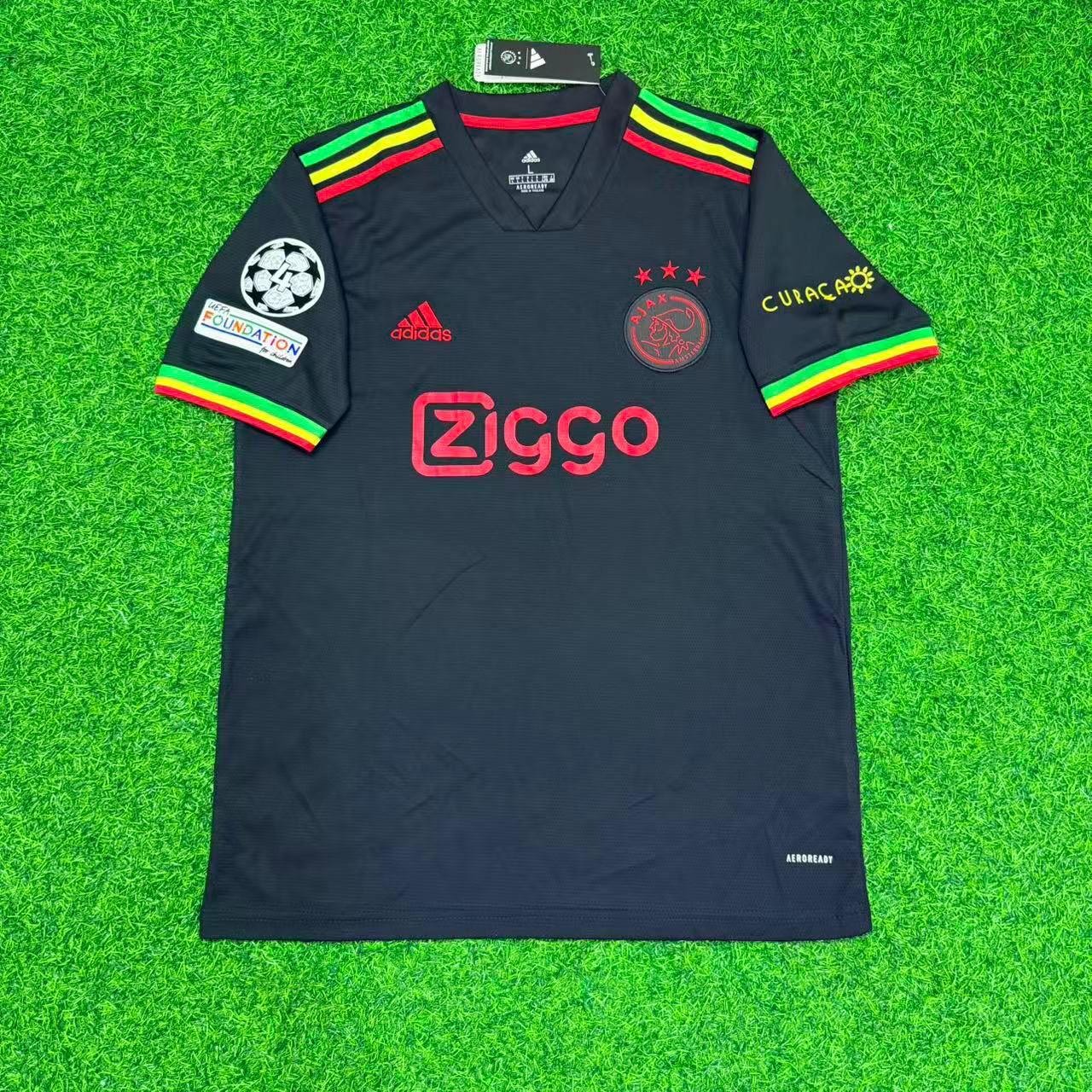 Sebastien Haller Ajax 2021/2022 Black Bob Marley Edition Retro Football Jersey Kit