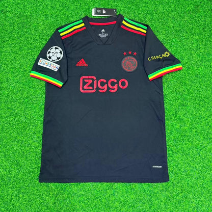 Sebastien Haller Ajax 2021/2022 Black Bob Marley Edition Retro Football Jersey Kit