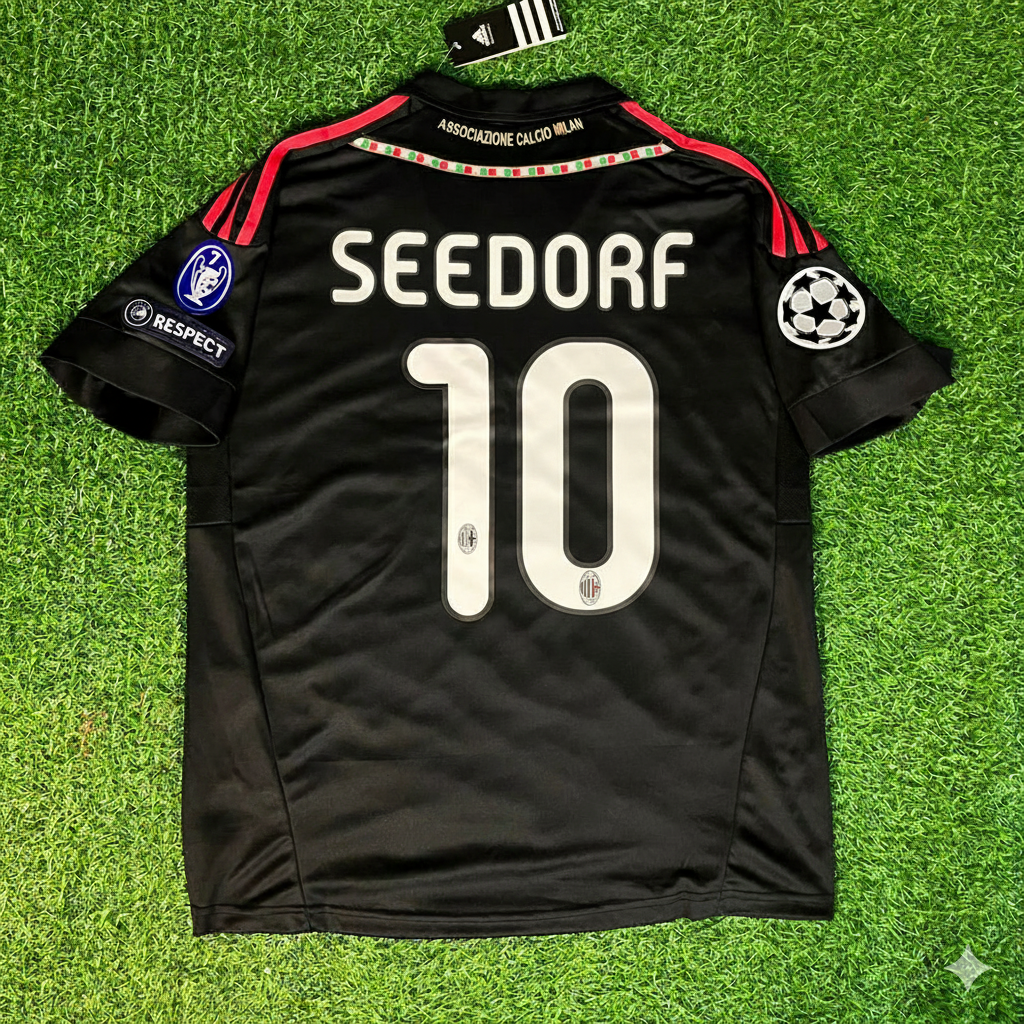 Clarence Seedorf 10 - Milan Third Kit 2011/12 Retro Kit Jersey Maillot Trikot Soccer Shirt