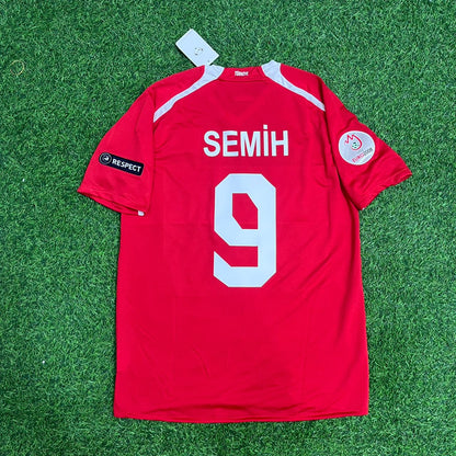Semih Senturk Turkey EURO 2008 Red Retro Football Jersey Kit