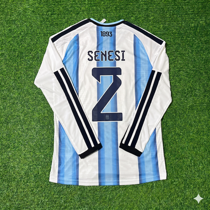 Marcos Senesi #6 Argentina 2026 World Cup Long Sleeve Football Jersey Kit