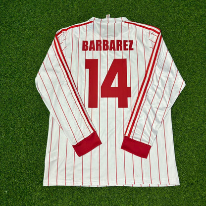 Sergej Barbarez Hamburger SV Weißes Langarm Retro Fussballtrikot