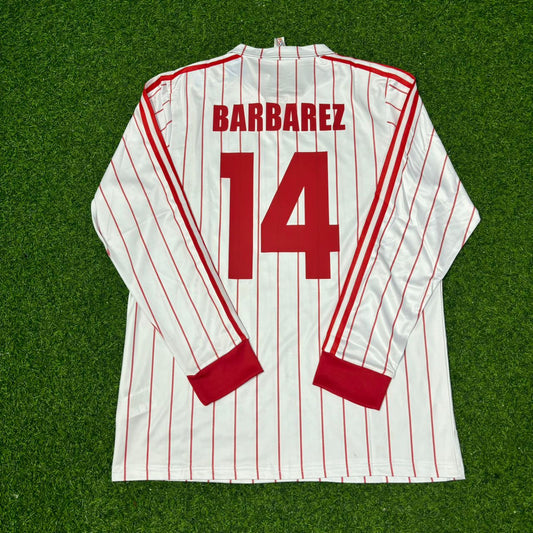 Sergej Barbarez Hamburger SV Weißes Langarm Retro Fussballtrikot