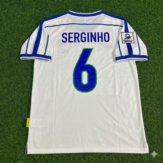 Serginho #6 Brazil 1998 World Cup Retro Football Jersey