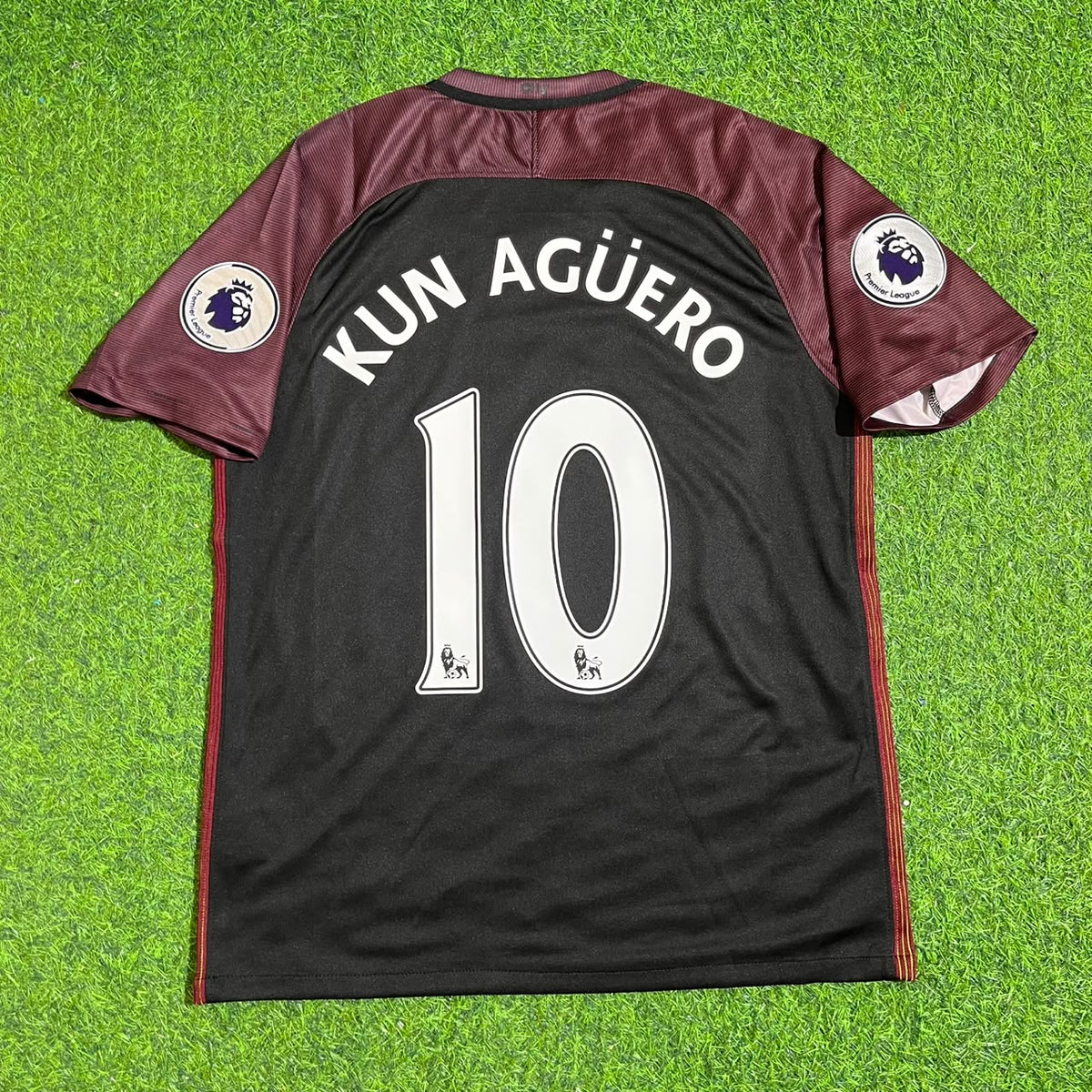 Sergio Kun Aguero 10- Manchester City 2016 2017 Season Away Retro Jersey Maillot Trikot Maglia