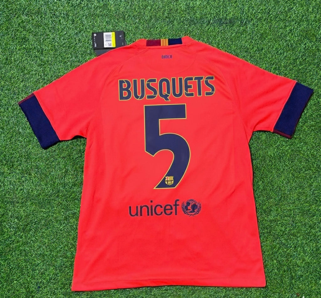 Sergio Busquets 5- Barcelona 2014 Kit Season Retro Trikot Maillot Jersey