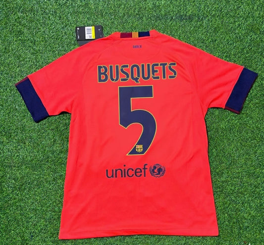 Sergio Busquets 5- Barcelona 2014 Kit Season Retro Trikot Maillot Jersey