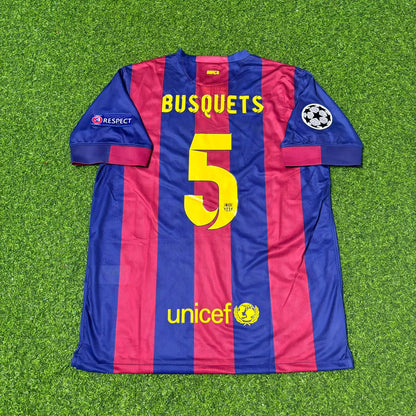 Sergio Busquets Barcelona 2015 Champions League Final Retro Football Jersey