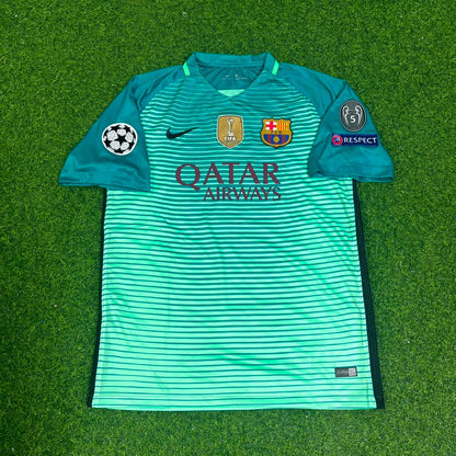 Sergio Busquets #5 Barcelona 2016/17 Away Retro Jersey Trikot Maillot Soccer Shirt