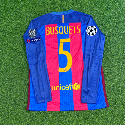 Sergio Busquets Barcelona 2016 Special Patch Football Jersey