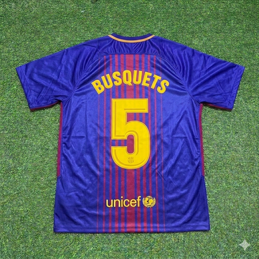 Sergio Busquets 5- Barcelona 2017/2018 Season Football Jersey